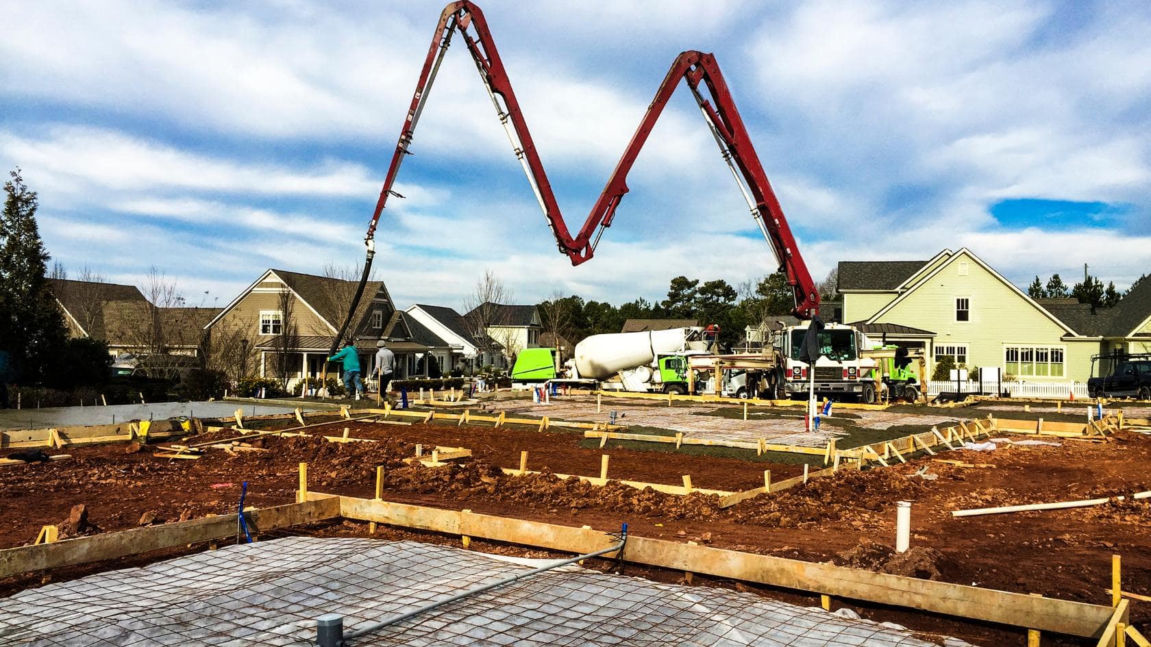 concrete pumping in foundation construction